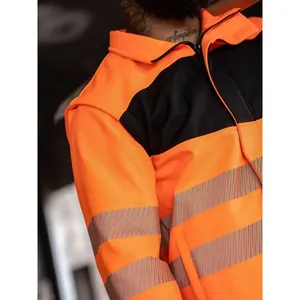 High Visibility Softshell Workwear <b>Jacket</b> with Reflective Stickers and <b>Lights</b> Promotional Product - Product Image 2