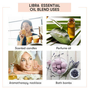 Mezcla de Aceites Esenciales 100% Puros con Signo Zodiacal Libra para el Cuerpo, con Frankincienso, Ylang-Ylang, Melaleuca y Geranio, Aclarante y Reafirmante - Product Image 3