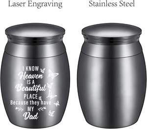 Butterfly <b>Ashes</b> Urn <b>Keepsake</b> Butterflies Cremation Urns Stainless Steel Memorial <b>Ashes</b> Holder for Human Dad Custom Size Urns - Product Image 3
