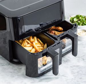 5.1-6.0L Touch Screen Air Fryer with Plastic Body double Basket Stainless Steel Air Fryer with Manual <b>Timer</b> for sale to Europe - Product Image 1