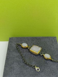 Premium Handmade Modern <b>Opal</b> and Emerald <b>Bracelet</b> in 925 Sterling Silver 12g From Istanbul Customizable Jewelry Wholesale - Product Image 3