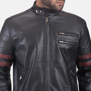 Stylish <b>Men's</b> Winter Casual Leather Jackets Stand Soft Genuine Leather Waterproof Eco-Friendly Breathable Front Outerwear - Product Image 4