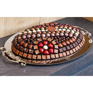 Modern Design Table Ware Sweets Desserts Serving <b>Tray</b> High Quality <b>Stainless</b> <b>Steel</b> <b>Tray</b> With Gold Handle Chocolate Serving <b>Tray</b> - Product Image 2