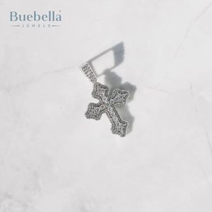 T Shape Moissanite Diamond Hip Hop Pendants 925 <b>Silver</b> Iced Out Cluster Micro <b>Cross</b> Pendant Necklace for Men - Product Image 3