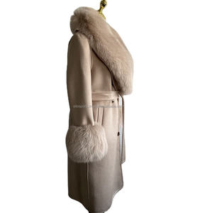 2025 OEM femmes élégant double face laine manteau d'hiver de haute qualité bas quantité minimale de commande nouveau col rabattu cachemire laine - Product Image 3