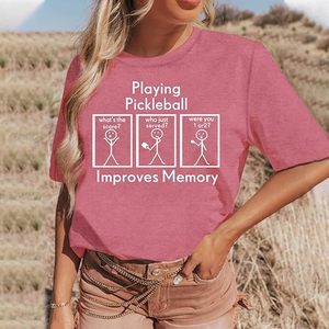 Venta caliente de las mujeres Pickle Ball camiseta ligera 100% algodón ajuste suelto impreso Digital Print camiseta con tarifa asequible - Product Image 5