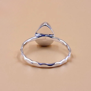 925 argent Sterling martelé poire 5x7mm lunette anneau blanc réglage pour bricolage bijoux en argent faisant à la main Collet anneau Base - Product Image 4