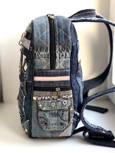 Sac à dos en jean de haute qualité Jeans mode écologique Femme vintage Fait à la main décontracté Ventes entières - Product Image 2