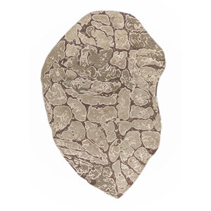 พรมขนสัตว์และวิสโคสทอมือสีเบจและสีน้ำตาลลายนามธรรมสำหรับใช้ในบ้านและตกแต่งห้องนั่งเล่น Tra-15171 - Product Image 1