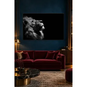 Impression sur toile de Fida Lion regardant vers le haut depuis l'angle gauche - Product Image 3