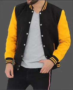 Vestes universitaires de haute qualité brodées vestes universitaires pour hommes vestes de baseball Letterman en cuir - Product Image 5