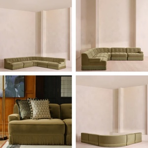 Divano Angolare Modulare Elowen HEC Fatto a Mano, Divano Sezionale con Frange per Soggiorno, Casa <span class=keywords><strong>e</strong></span> Club - Product Image 5