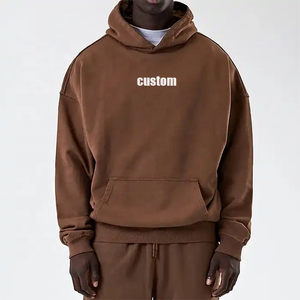 Pull-over personnalisé de mode urbaine avec impression et broderie de logo personnalisé vente en gros pulls à capuche de couleur entière de haute qualité style décontracté - Product Image 5