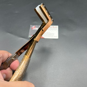 Pince à extension de cheveux en acier inoxydable de qualité chirurgicale en or rose Pro Press Logo personnalisé-Outil à usage commercial de haute qualité pour - Product Image 2