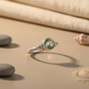 925 <b>Sterling</b> <b>Silver</b> Men's <b>Ring</b> with Turquoise Gemstone Oval Cut Rhodium Plated <b>Set</b> Green Inlay Technology Gift Jewelry for Women - Product Image 1