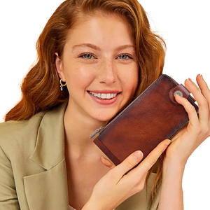 Vintage Style Mini <b>Wallet</b> for <b>Women</b> Two-Color Zipper Leather Design Portable <b>Travel</b> Waterproof Coin Purses for Ladies Girls - Product Image 3