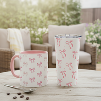 Ensemble de vaisselle en gros, vente chaude, ensemble de 2 pièces, gobelet et tasse à nœud rose, ensemble cadeau, vaisselle mignonne, boîte