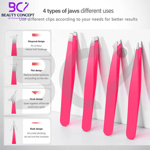 Pinzas de Cejas de Acero Inoxidable de Alta Precisión con Punta Inclinada para el Cabello Facial, Kit de Eliminación de Cabello Encarnado y Astillas - Product Image 6
