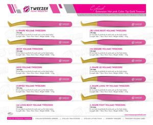 Nouveau professionnel pince à épiler en gros couleur rose clair haute précision Extension de cils Volume pince à épiler pas cher prix - Product Image 6