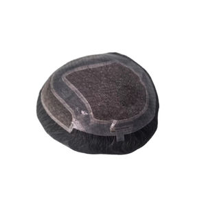 Perruque en cheveux humains vierges Remy indiens, toupet, vague naturelle, trame unique pour prothèse capillaire en dentelle Taz - Product Image 4