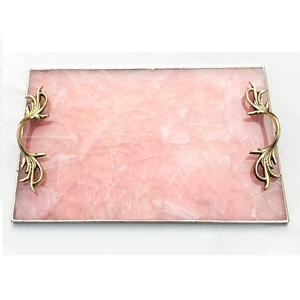 Plateau de service rond en métal en laiton AK avec cadre design en verre et doublure ronde en finition dorée pour décoration de table/accessoires de cuisine - Product Image 4