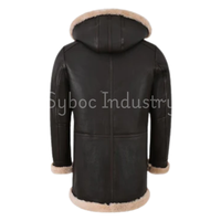B3 veste en cuir de mouton véritable manteau de Parka en cuir de peau de mouton avec capuche en fausse fourrure détachable hiver veste en cuir chaud garçons