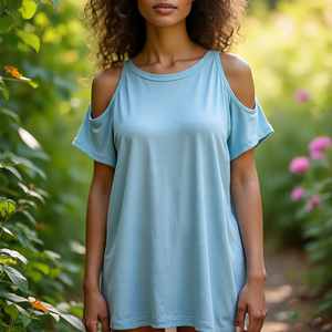 Camisetas de hombro caído para mujer, de secado rápido Camiseta de algodón, camisetas de gran tamaño de manga corta de verano para mujer - Product Image 5