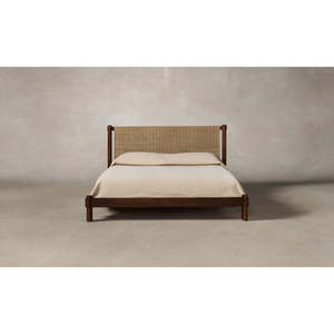 Jude Queen Bed <b>Frame</b> Modern and Minimalist <b>Oak</b> Solid Wood Soft Bed for Home or Apartment French Style Bedroom Furniture - Product Image 3