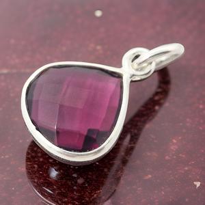 12mm Pink Tourmaline Heart <b>Pendant</b> 925 Sterling Silver Bezel Handmade Children's Birthstone Necklace Charm Elegant Silver - Product Image 4