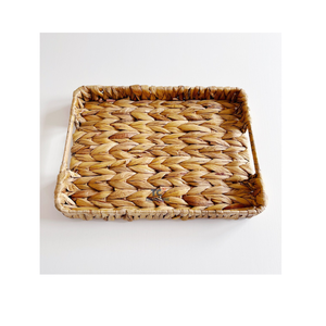 Bandeja tejida de mimbre de jacinto de agua redondo de Vietnam al por mayor con bandeja de asa para decoración bandeja natural redonda - Product Image 6