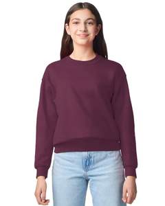 Sudadera de cuello redondo para mujer en tejido polar color granate ciruela, jersey liso, impresión de logotipo personalizado OEM, ropa informal para mujer, top suave - Product Image 1