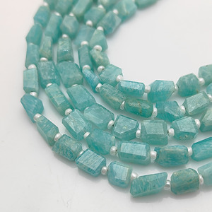 Perles de amazonite en forme de pépites de 10 à 12 mm, amazonite facettée en forme de pépites, collier de perles fait à la main, fabrication de bijoux en vrac, 18 à 20 perles sur un collier de 8 pouces - Product Image 2