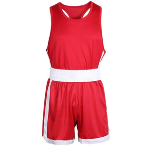 Conjunto de Uniforme de Boxeo Unisex Premium, 100% Poliéster, Secado Rápido, Elástico y Transpirable, Camiseta sin Mangas y Pantalones Cortos de Muay Thai, Ropa Deportiva - Product Image 2