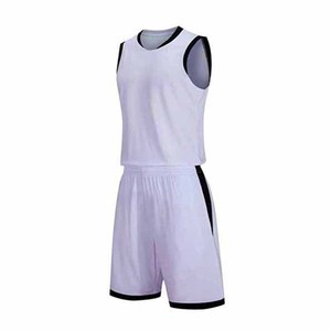 Men's Blue V-Neck Sleeveless Basketball Jersey Set Moisture Wicking Polyester Uniform Elastic Waist Shorts - Product Image 6
