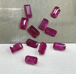 Best Price Natural Mozambique <b>Ruby</b> Heated 3x5mm Octagon Cut Reddish Pink Color Calibrated Loose Gemstone for Jewellery Making - Product Image 3