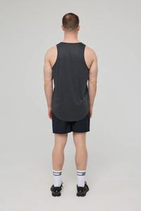Débardeur d'été pour homme, vente en gros, coupe ajustée, extensible, côtelé, uni, en coton, sans couture, avec épaules larges - Product Image 5