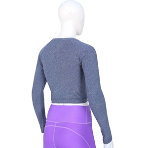 100% algodón de alta calidad al por mayor ropa de gimnasio para mujer Top corto en blanco personalizado gimnasio Yoga camiseta sin costuras mujer cuello alto Camiseta de manga larga - Product Image 1