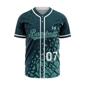 Maillot de baseball personnalisé pour homme, col rond, imprimé par sublimation, polyester, antibactérien, évacuant l'humidité - Product Image 1