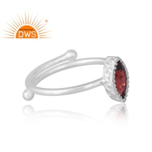 Anillo de piedras preciosas de granate natural de venta de Ley 925, joyería personalizada para mujer, regalo para ella - Product Image 4