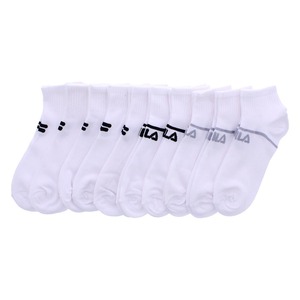 Calcetines Cortos Deportivos Fila para Mujer, Paquete de 10, Diseño de Una Sola Franja, Talla Única, Transpirables, de Nailon, Color Blanco/Gris/Negro, Estampado Jacquard, Tobilleros, Nuevos - Product Image 1
