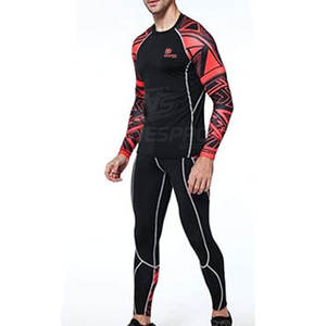 Nouvel arrivage de combinaison de compression pour hommes grande taille décontractée hiver respirant séchage rapide Spandex/polyester vêtements de sport de rue - Product Image 5