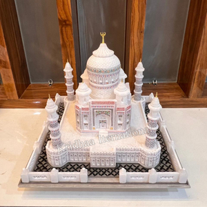 Hecho a mano al mejor precio Taj Mahal modelo de alta calidad pura piedra blanca Natural artesanía hermoso artículo de regalo al por mayor para decoración del hogar - Product Image 1