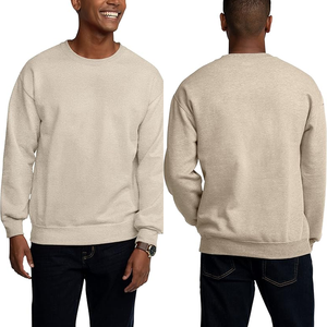 Sweatshirts à col rond pour hommes 100% coton hiver couleur unie thermique manches longues décontracté basiques à capuche - Product Image 5
