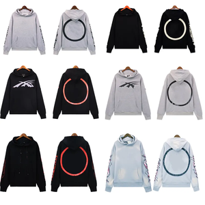 Chándales personalizados de alta calidad 100% algodón con cremallera parche bordado acampanado chándales sudaderas con capucha completos y pantalones de chándal conjuntos para hombres - Product Image 4