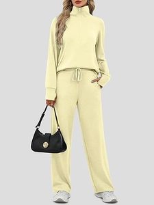 Conjunto Deportivo Informal Estampado para Mujer, 100% Algodón, de Dos Piezas, Secado Rápido, Transpirable, para Invierno - Product Image 6