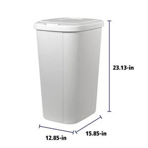 Poubelle de 13.3 gallons, poubelle de cuisine tactile en plastique, blanche - Product Image 4
