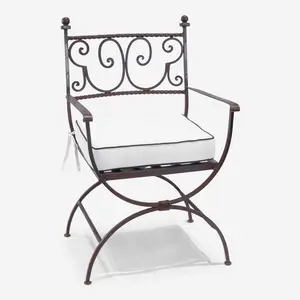 棕色时尚的室内和室外铁椅，通常用于家庭办公室花园和餐厅的座位