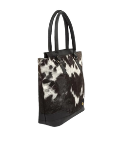 Precios de fábrica Hair On Leather Tote Bag con mango duradero Estilo de moda Hecho a mano Hair on Leather Tote Bag - Product Image 4