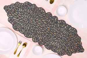 Posavasos de mesa de cristal de 14 pulgadas hecho a mano, elegante, con cuentas verdes, alfombrillas para muebles del hogar - Product Image 6