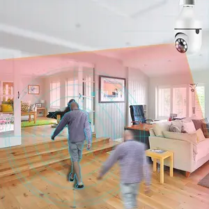 كاميرا V380 Pro على شكل مصباح للاستخدام الداخلي بدقة 1080P عالية الوضوح وزاوية واسعة مع تتبع تلقائي ورؤية ليلية ملونة وكشف للحركة - Product Image 5